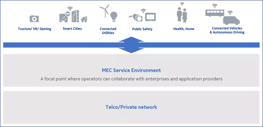 Figure 1: A common edge service environment for enterprise, verticals and application ecosystems
