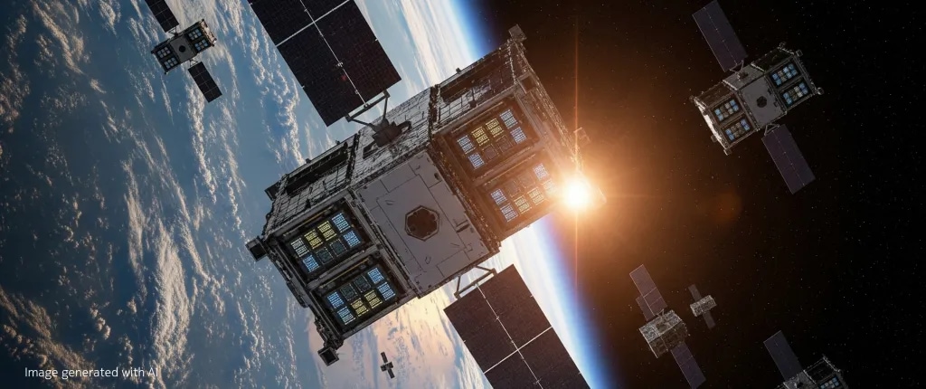 A satellite orbits in space - To overcome energy and heat dissipation limits, orbital data centers could harvest abundant solar energy and enjoy efficient cooling in space