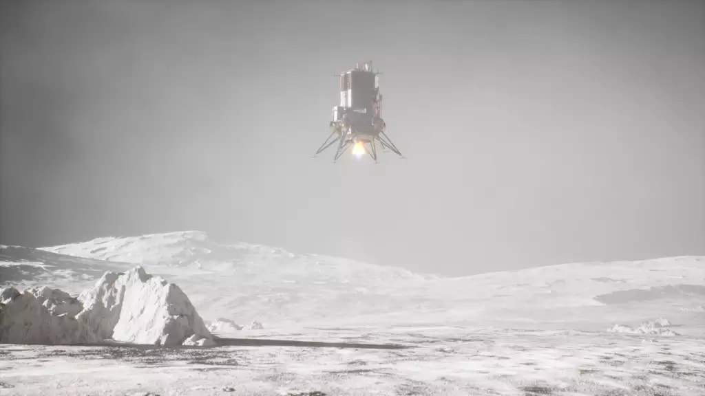IM-2 landing on lunar surface
