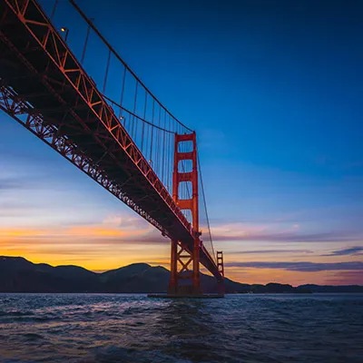 The Golden Gate bridge