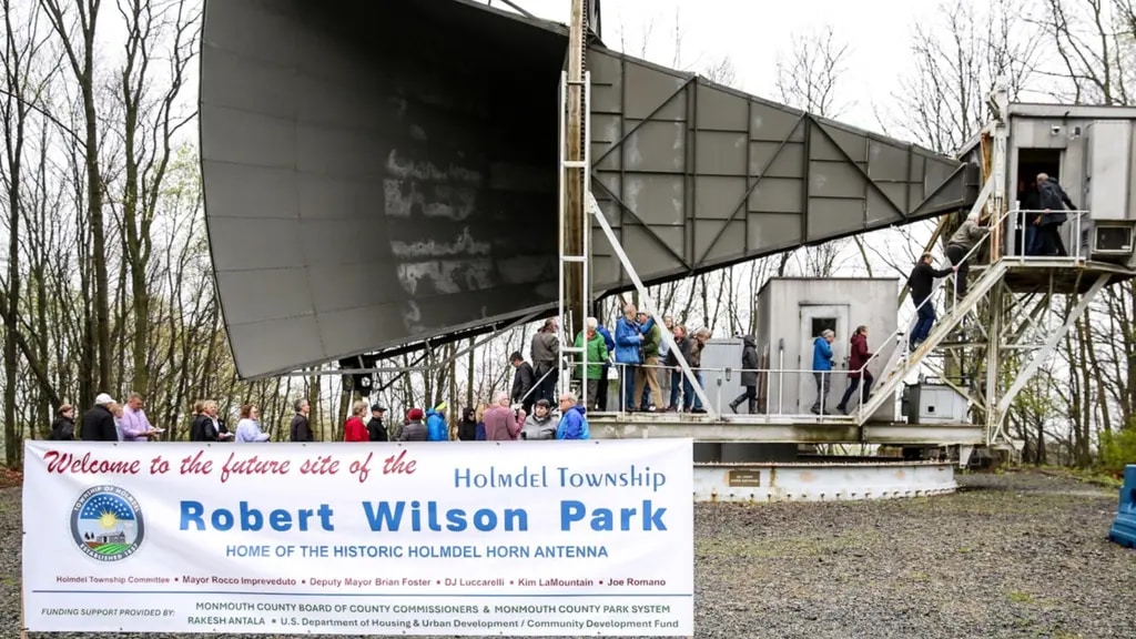 Wilson Park Dedication sign and horn