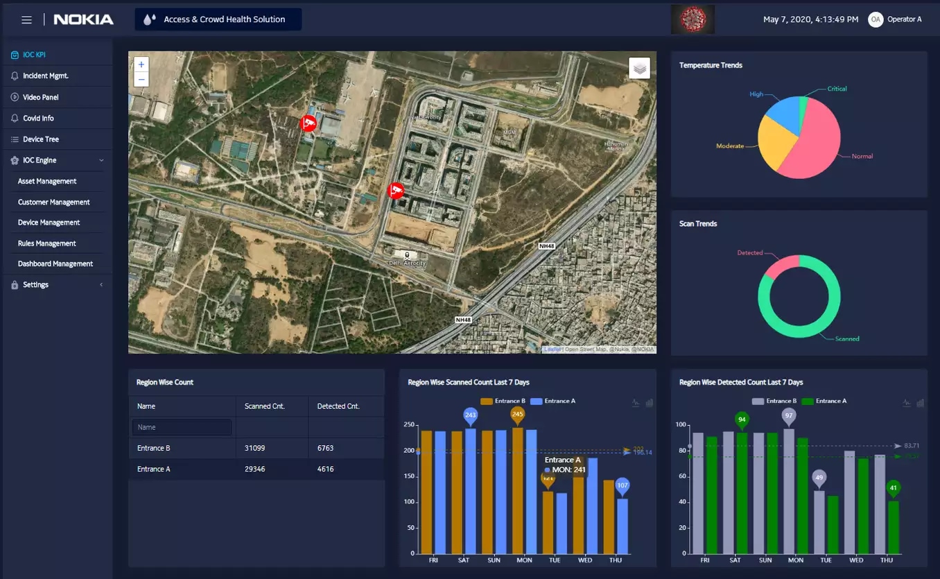 Public health and safety:  Integrated Operations Center COVID-19 use case