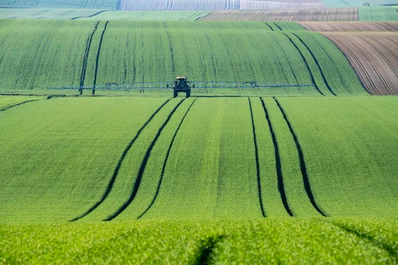 Tractor in farm