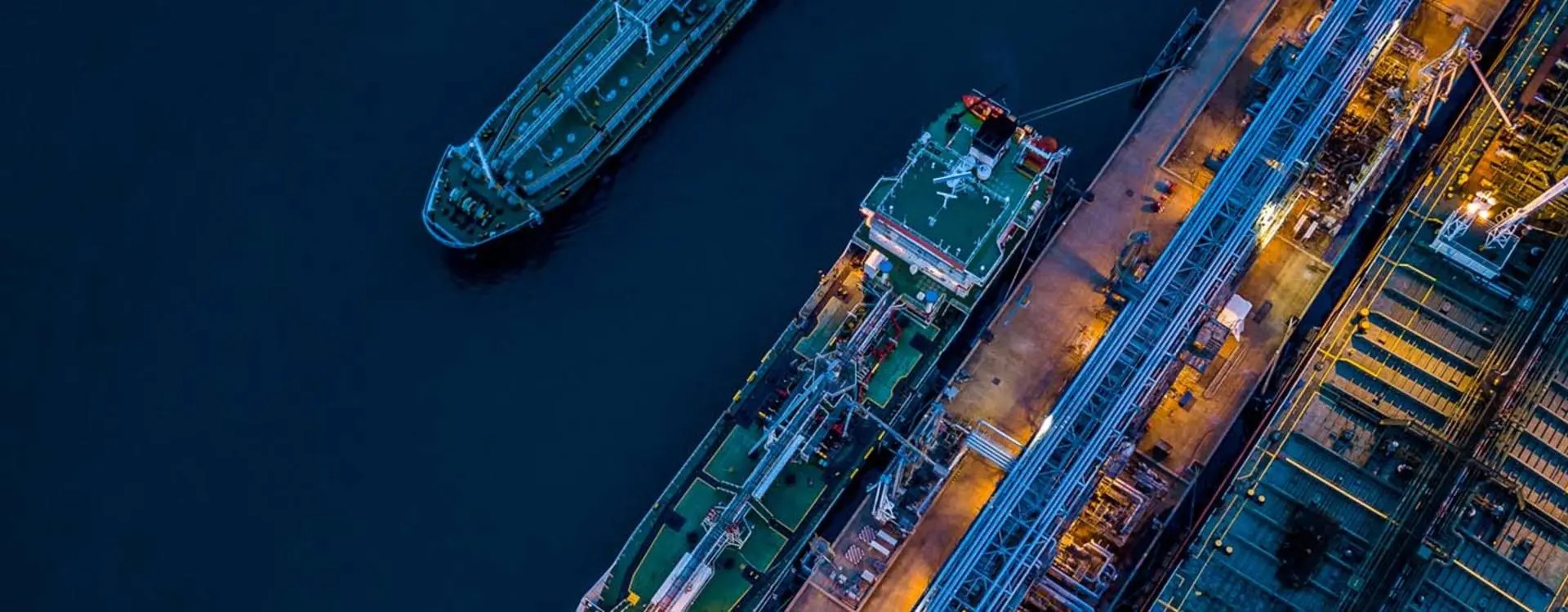 Overhead view of freight ship loaded with containers