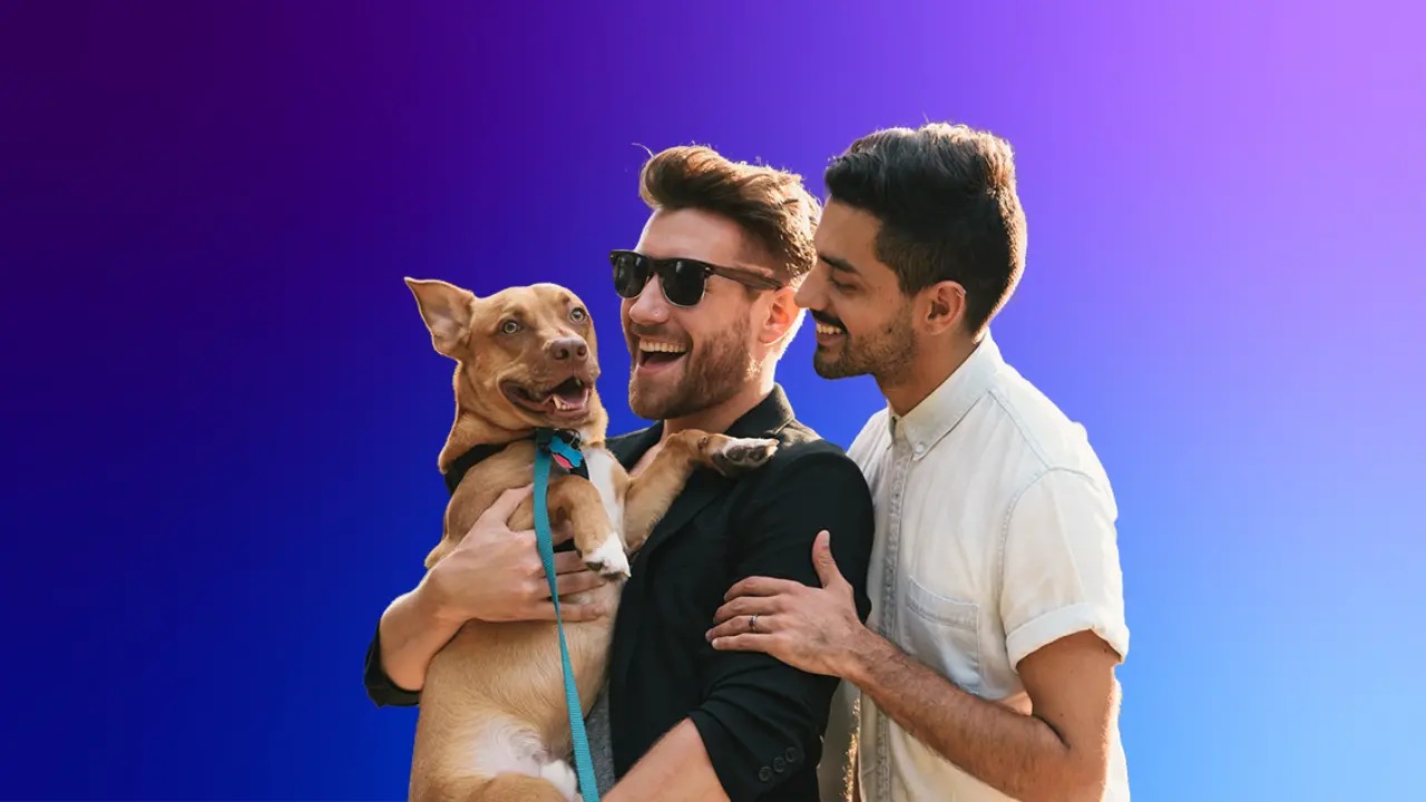 couple with a dog