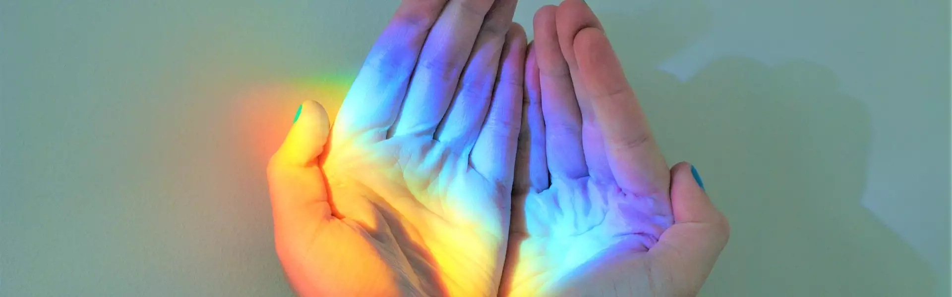 rainbow colors on hands