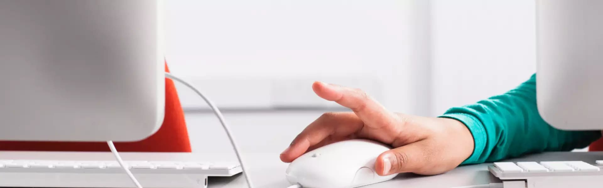 A person working on computer