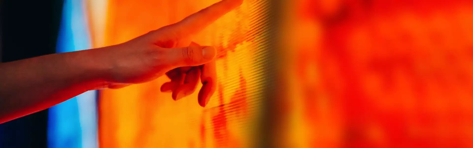 Finger touching screen