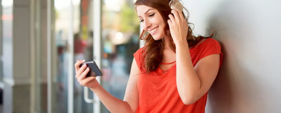 woman listening to music