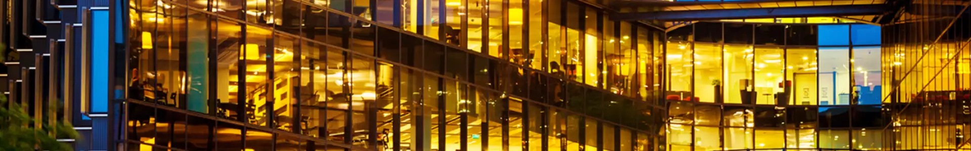 Photo of an office at night