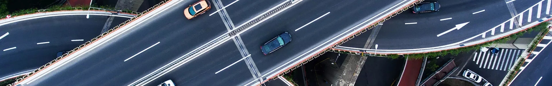 Road junction seen from above