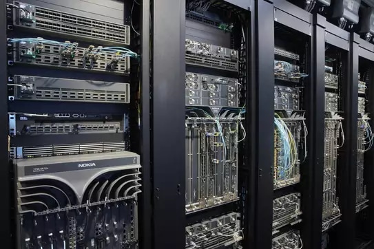 IP Routers in racks