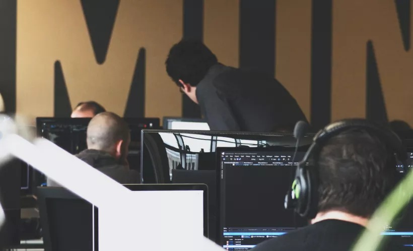 people working in office
