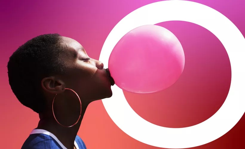 girl with a bubble