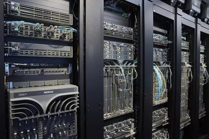 IP Routers in racks