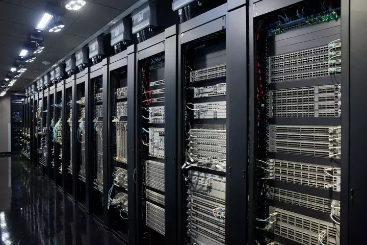 IP Routers in racks