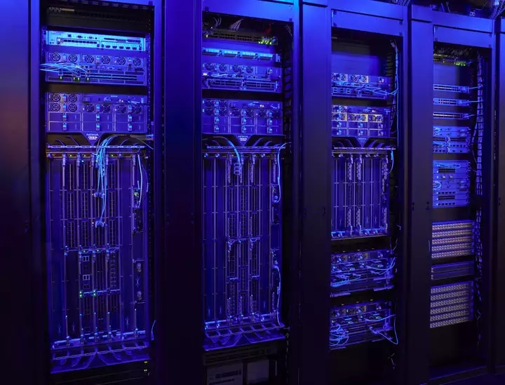 IP Routers in racks