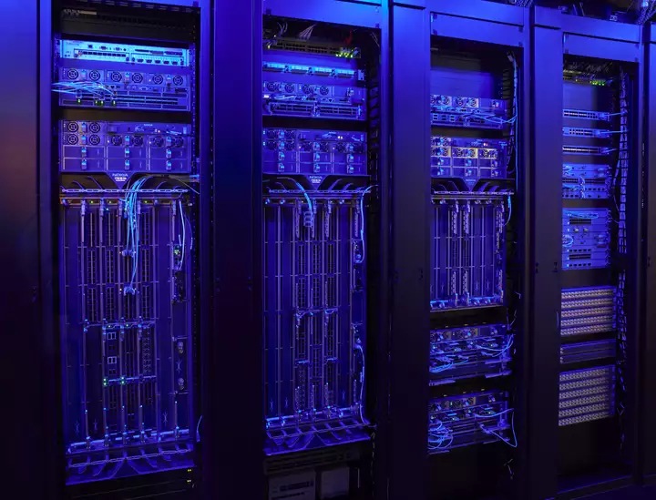 IP Routers in racks