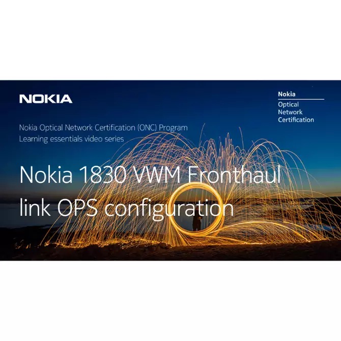 Nokia 1830 VWM Fronthaul link OPS configuration