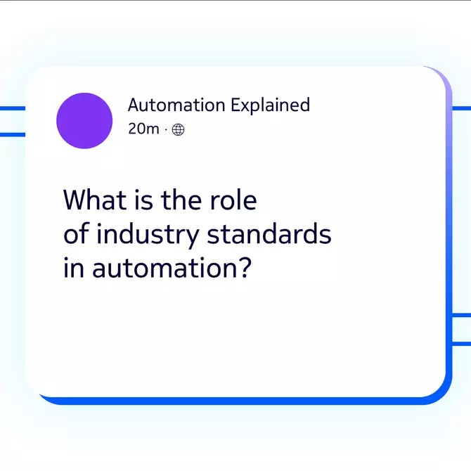 what is the role of standards in automation