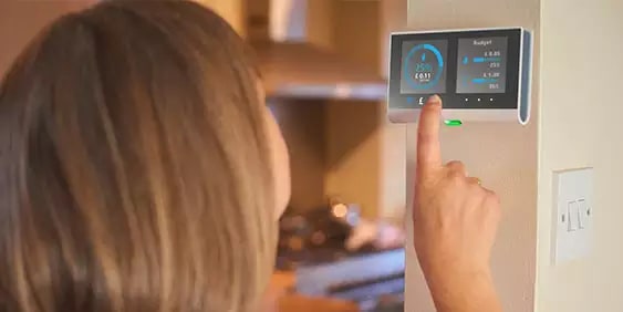 Woman using smart applience