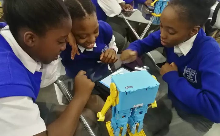 Learning to code with Marty the Robot in South Africa