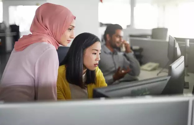 people working