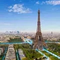 An image of Paris showing the Eiffel tower.