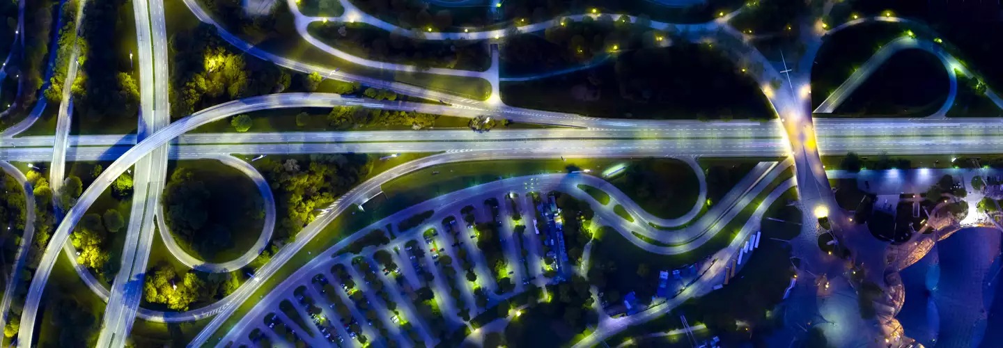 Roads in night