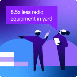 8.5x less radio equipment in the yard